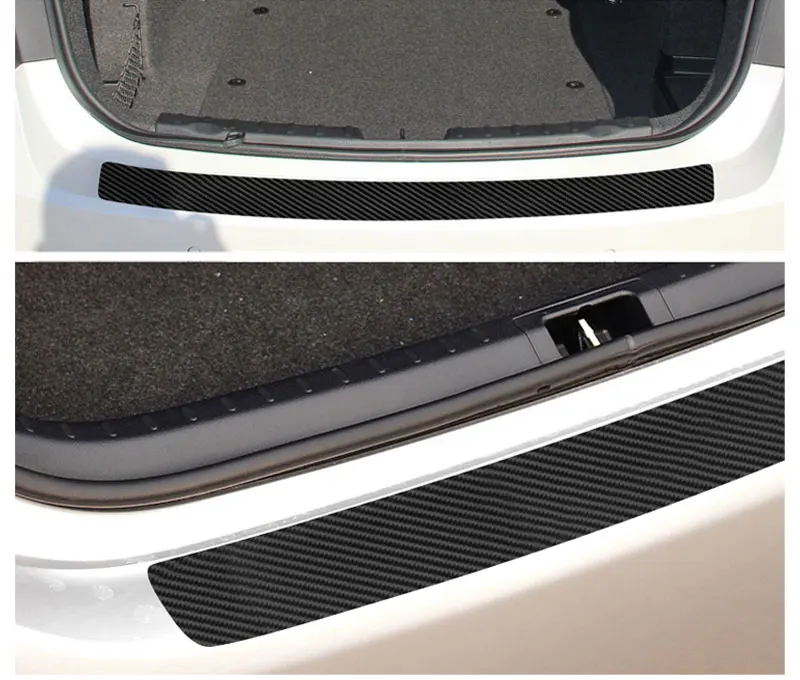 Car Rear Bumper Guard Sticker Trunk Guard Plate Protector Carbon Fiber Door Sill Trim Cover Pad Car Stickers Styling Accessories (8)