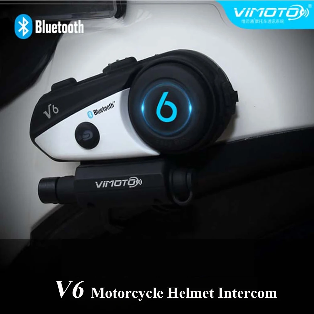 Waterproof Vimoto V6 2 Way Helmet Interphone Multifunctional Radio Bt