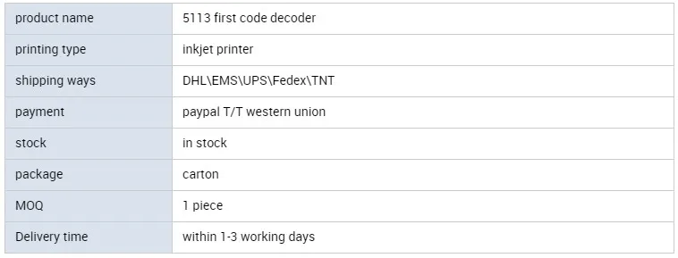5113 first code decoder