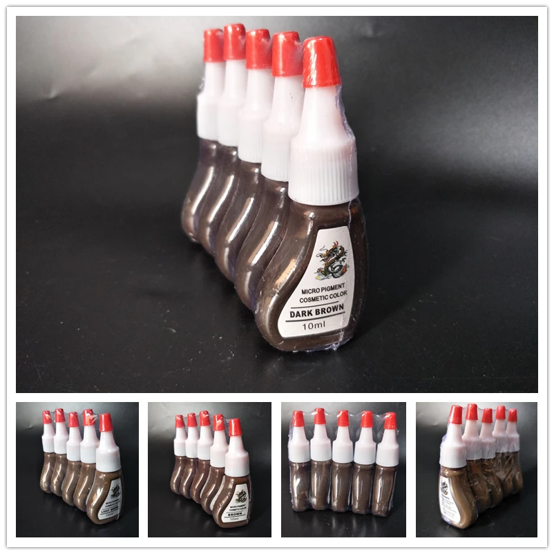 

10pcs mixed colors tattoo ink set permanent makeup micro pigments 10ml cosmetic tattoo ink paint for eyebrow eyeliner lip
