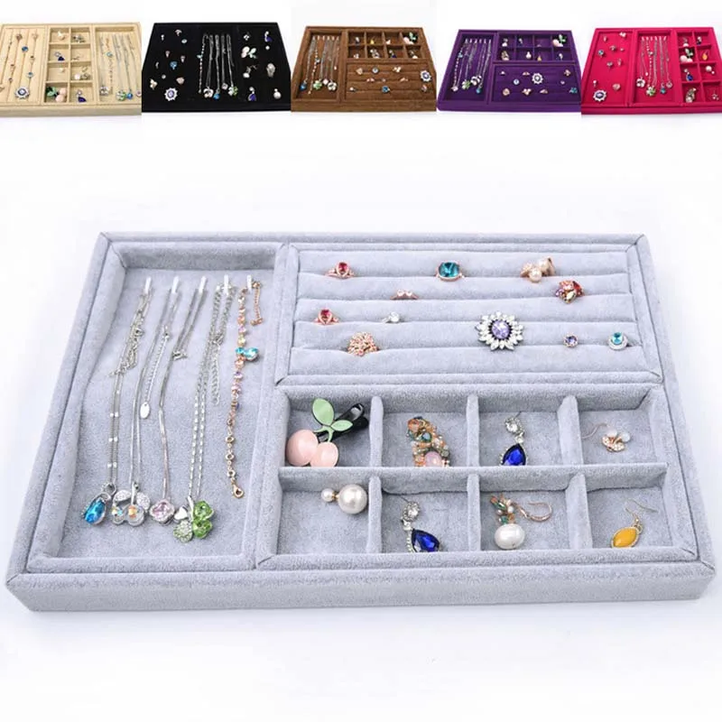 

Multi-Function Jewelry Box Jewelry Display Necklace Ring Tray Receive Plate
