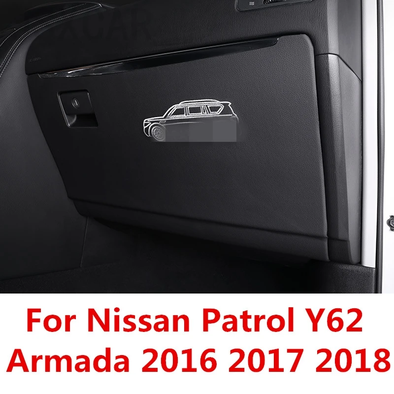 

Car-styling Stickers Car Co-pilot Storage Box Anti-kick Protection Pad Mat For Nissan Patrol Y62 Armada 2016 2017 2018