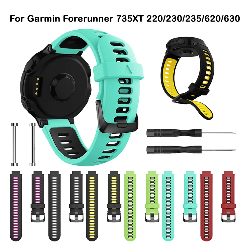 Спортивный ремешок для наручных часов для Garmin Forerunner 735XT 735/220/230/235/620 ремень Мягкий силиконовый сменный ремешок на запястье ремешок для наручных часов, Прямая поставка