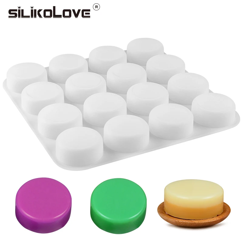 SILIKELOVE 16 полостей круглая форма для мыла силиконовая большие формы ручной