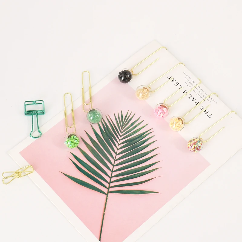 Пачка 5 шт/кор. стеклянный шар скрепки зажимы для заметок DIY металлическая