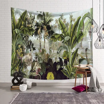 

New Night Scenic Tapestry Wall Hanging Decor Plant Printed Carpet Home Decor Hanging Living Printing Wall Tapestry Customized