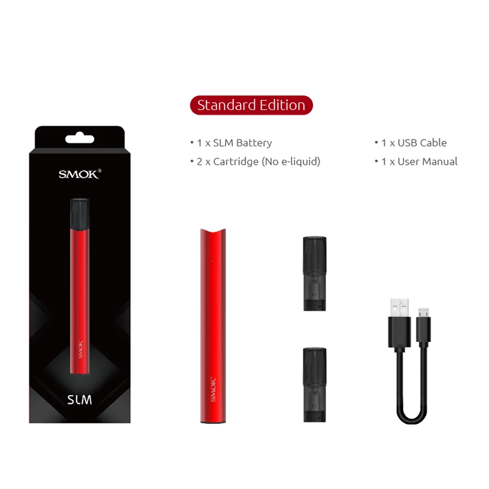Оригинальная электронная сигарета SMOK SLM KIT Mini Vape Pen pod kit с батареей 250 мАч 0 8 мл Pod Coils