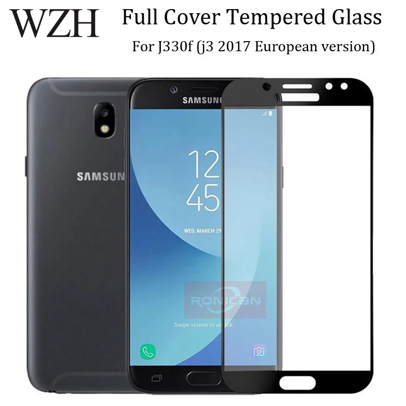 Для Samsung Galaxy J3 2017 полное покрытие закаленное стекло 9H защита для экрана защитное