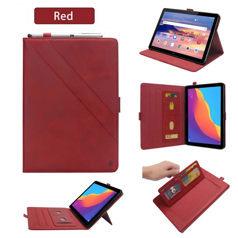 Для huawei MediaPad T5 10 Case 10,1 дюймов Бизнес AGS2-W09/W19/L09 Чехол кожаный планшет откидная крышка с подставкой и кармашками для карт кошелек случаях