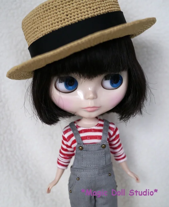 [MG036] 2020 Бесплатная доставка Blythe doll наряд # серый комбинезон и рубашка комплект для