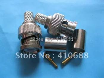 

60 Set 3-piece BNC Male Crimp Connector RG6 Hot Sale HIGH Quality