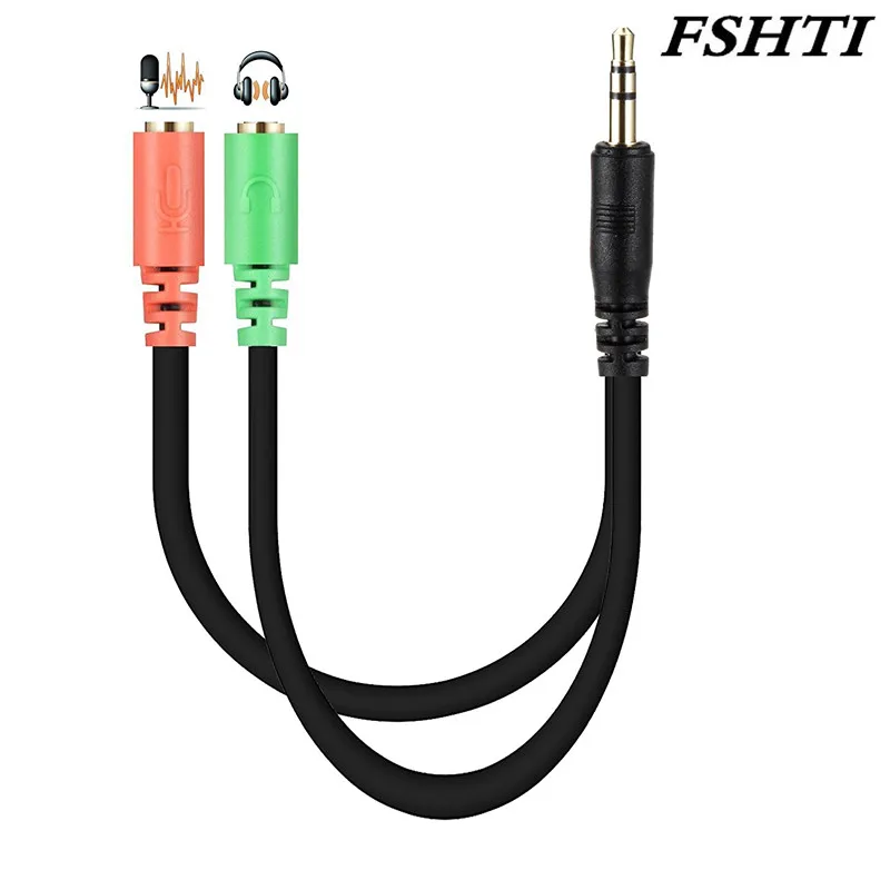 Staat enkel sirene Aux Cable 3.5mm Stereo Audio Plug 2 Male To 1 Female Adapter Cable Splitter  Microphone And Headphone Jack Cord - Mobile Phone Adapters & Converters -  AliExpress