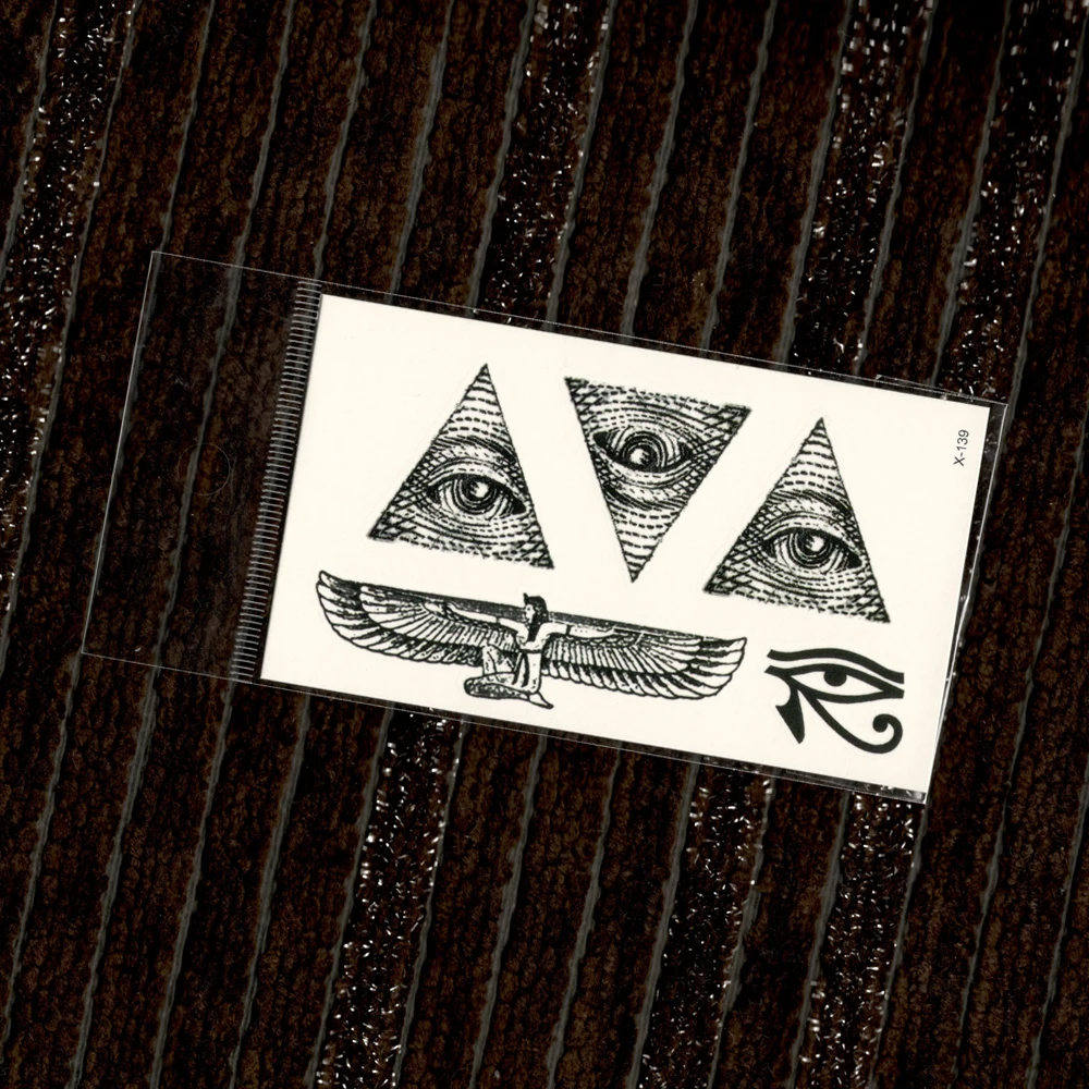 مصر مثلث العين أجنحة الطوطم نقل المياه ملصقات وهمية الوشم المؤقت للماء الذكور الإناث بارد الجمال الجسم الفن