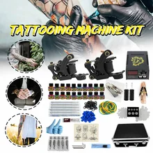 Профессиональный комплект для татуировки 2 станка 20 Цвет чернила Питание татуировки Наборы PX110005 для боди-арта, инструменты для макияжа