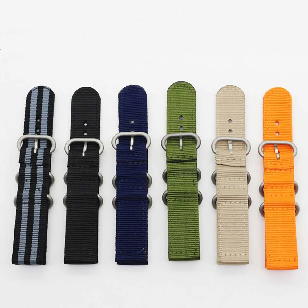 

NATO Nylon 18mm 20mm 22mm Pink brown ring buckle men women band strap replacement quality watch Accessories