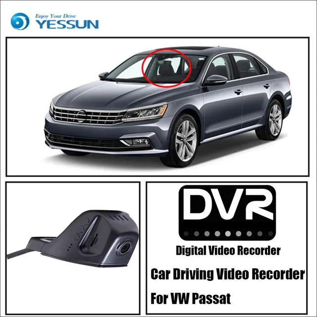 Special Price YESSUN For iPhone Android APP Control Function Car Front Dash Camera CAM DVR Driving Video Recorder for Volkswagen Passat