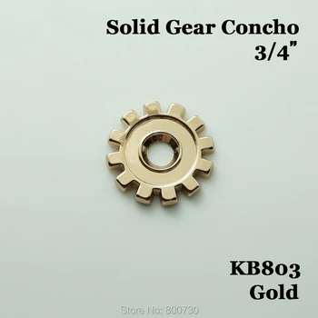 

(KB803) 10pc 3/4" (2.0 cm) Solid Gear Steampunk Bezel Concho Leathercraft Gold