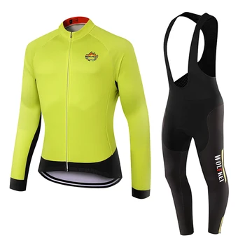 

WOLFKEI 2020 New Autumn long sleeve Cycling Clothing Ropa Ciclismo MTB bicycle wear Long bib tights Cycling jersey sets