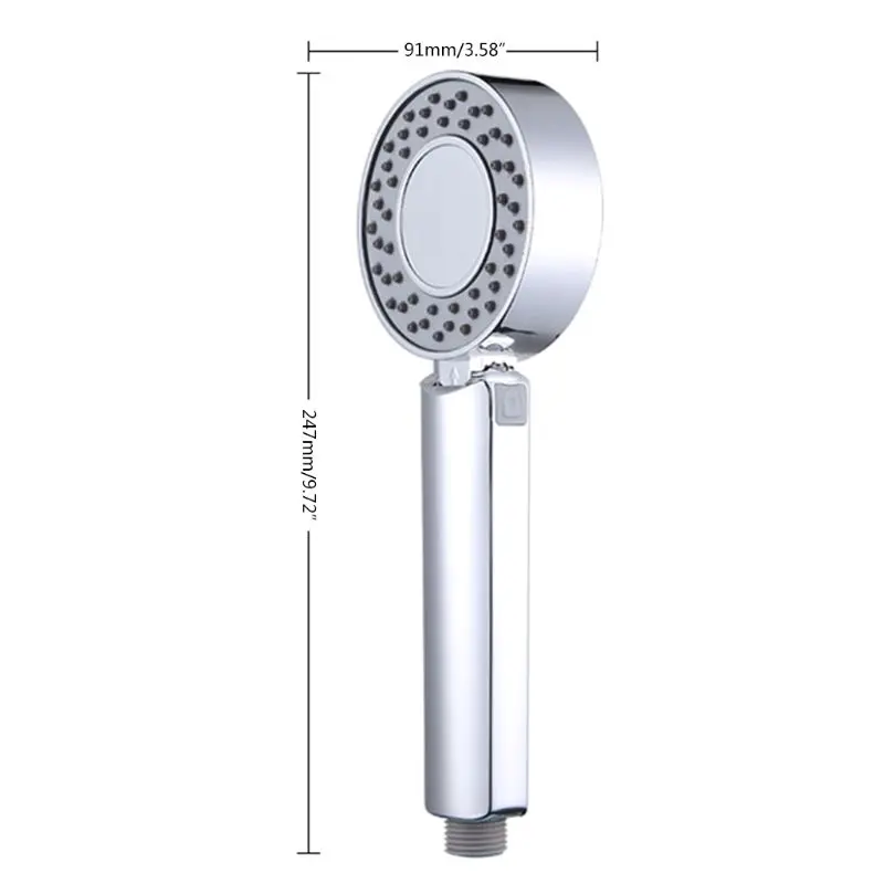 Двухсторонняя душевая головка Круглый ручной душ хром усилитель с высоким давлением экономии воды для ванной комнаты L29K