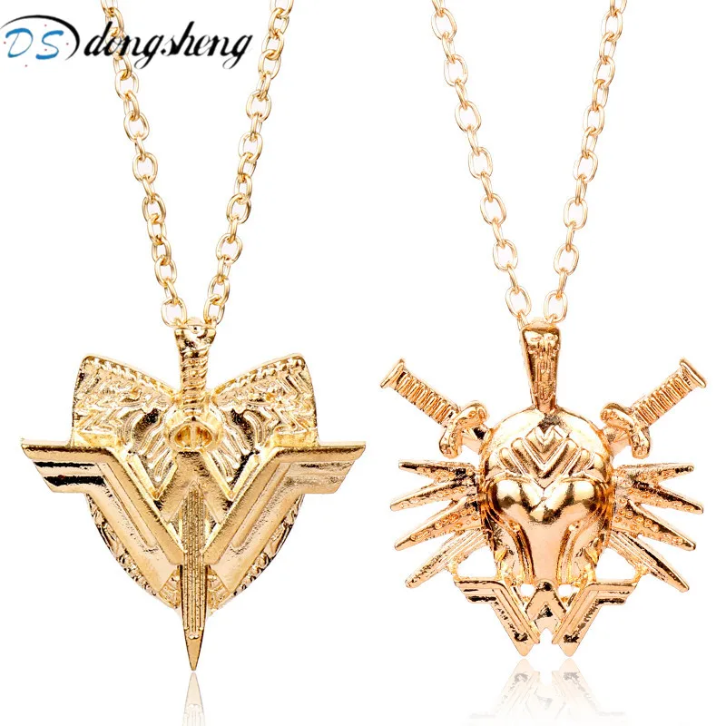 Dongsheng DC Comics Anime Wonder Woman ожерелья с логотипом Classic W Logo Armor Arms Подвеска ожерелье