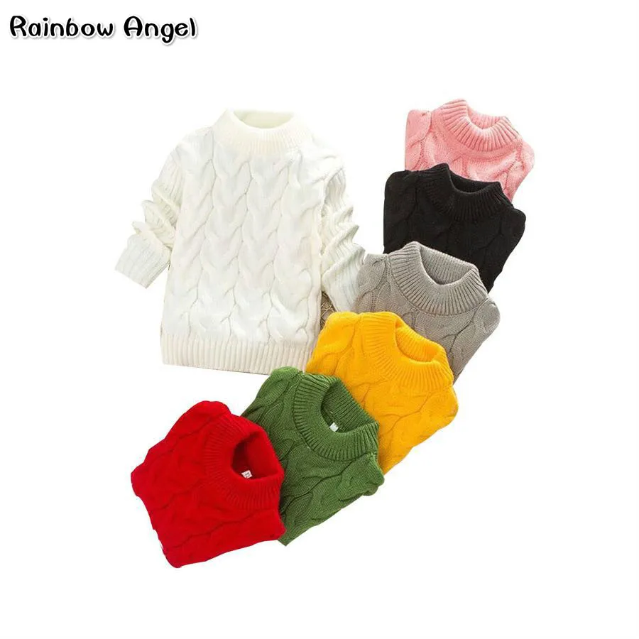 

2019 Boy Girl Fashion Twisted Sweater Toddler Girls Thick Knitwear Child Kids Bottoming O-Neck Sweater Pullovers Winter Sweater