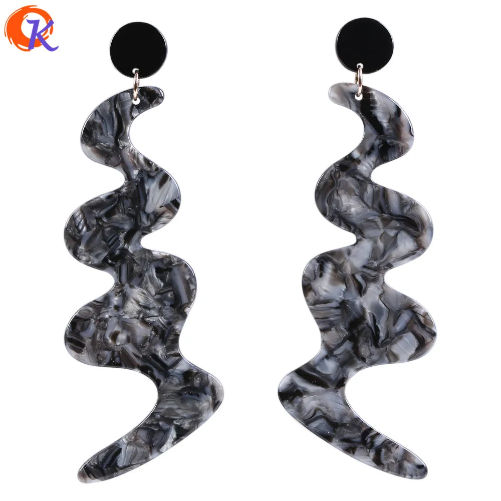 

Cordial Design Geometric Shape Exaggeration Style Black/Multicolor Fashion Big Earrings Resin Material For Elegant Jewelry