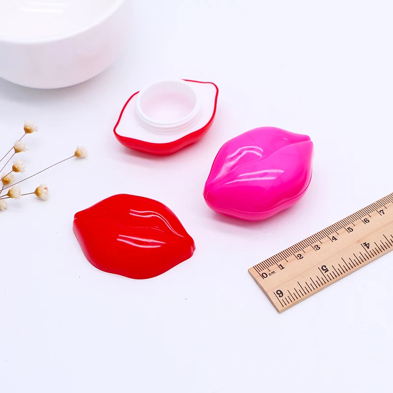 

Lip shape empty lip balm container cosmetic cream jar with Screw Cap lip gloss holder DIY Facial Cream Package box 50pcs