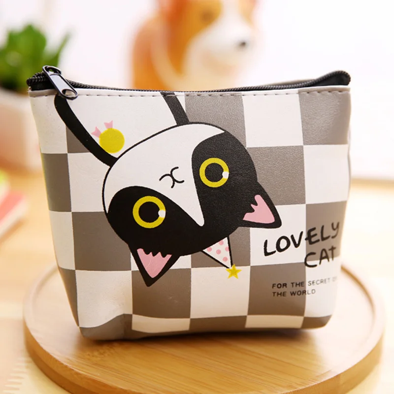 RU&BR Creative Cat Coin Purse Wallet Cute Animal Pattern Small Coin