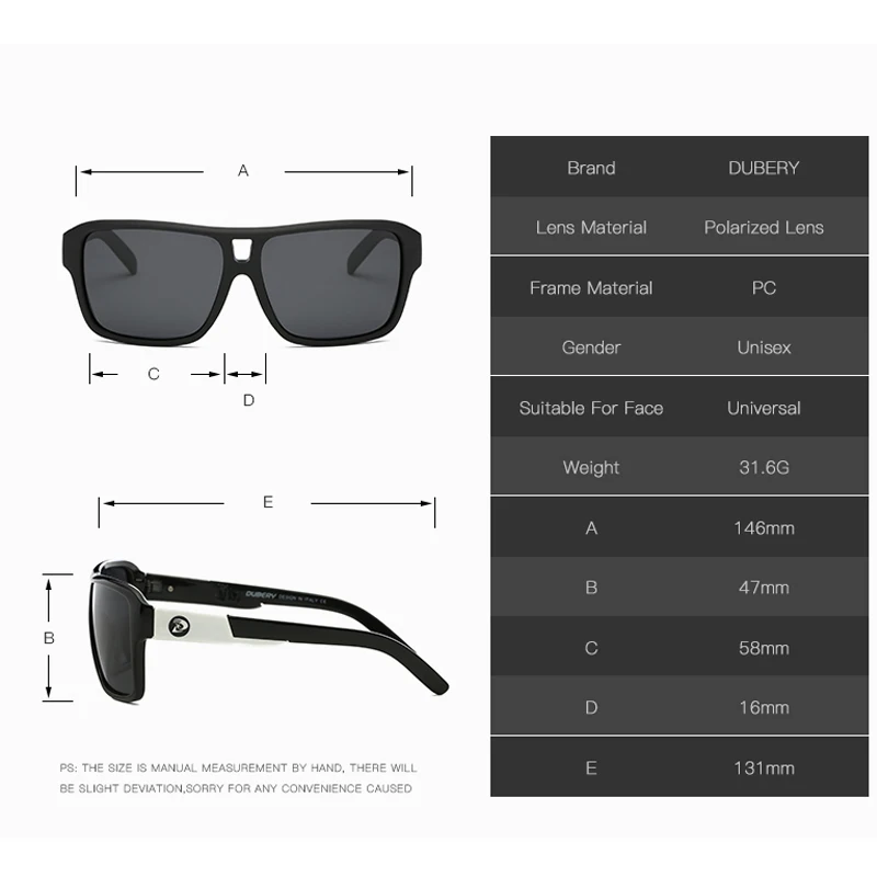 DUBERY Мужские поляризационные солнцезащитные очки-авиаторы для вождения солнцезащитные очки мужские и женские спортивные рыболовные Роскошные брендовые дизайнерские UV400 Oculos