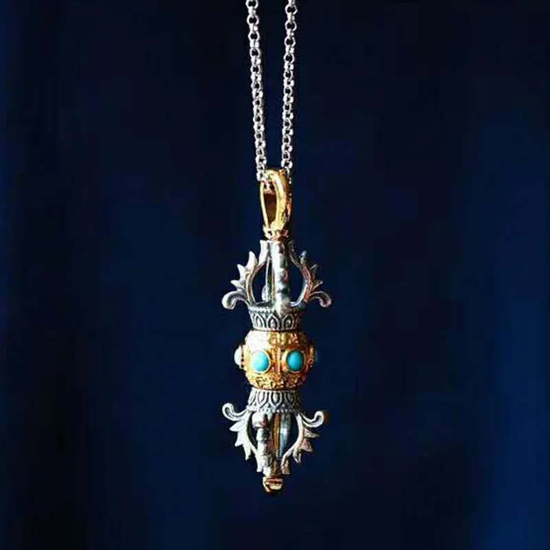 RADHORSE кулон 925 пробы серебро ювелирных украшений Бирюзовый Ретро Изысканный Ваджра пошив S925 серебряные подвески