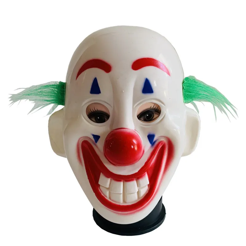 

New Type Clown Mask with Green Hair Kids Red Nose Clown Mask Gifts Dress Up Props Kids Halloween Masquerade Party Funny Supplies