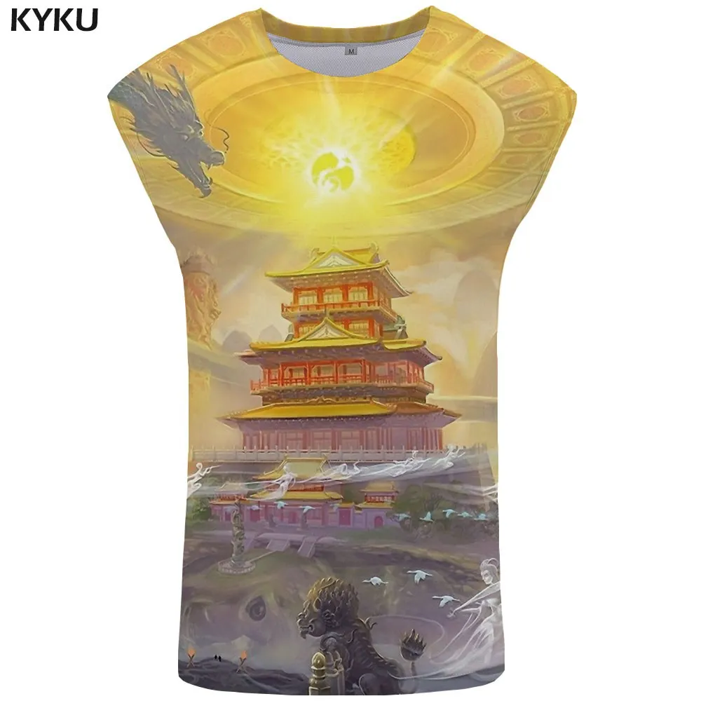 KYKU бренд Dragon Tank Топ для мужчин животное Singlet Dragon Ball Z жилет молния для мужчин s Бодибилдинг война Стрингер мужская майка - Цвет: Tank Top 10