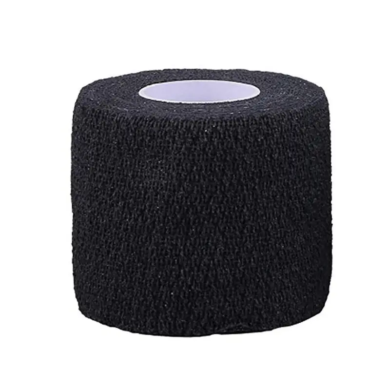 6pcs black color self-adherent cohesive tape strong sports tape wrist self-adhesive bandage roll for tattoo cover accessories