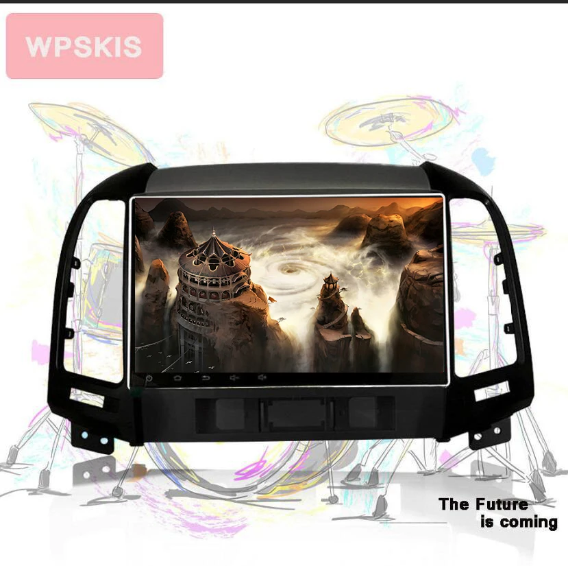 Perfect 9 inch Octa Core Android 9.0 Car DVD Player For Hyundai Santa Fe 2006-2012 Headunit GPS Navigation 2 Din Car Audio System 1080P 1