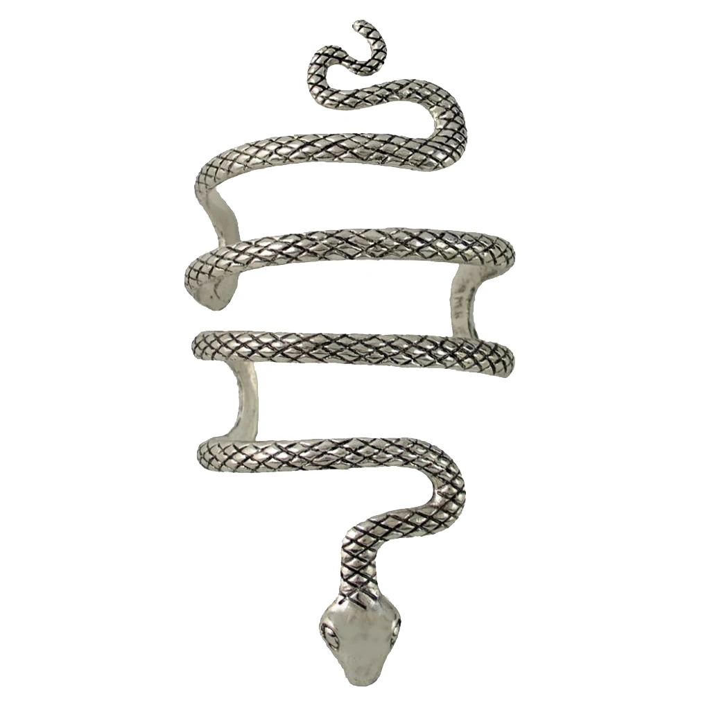 

New Bohemian Unique Bangles Tibet Silver Fearful Imitated Snake Shaped Open Bangle Cuff Bracelet Men Women Charming Jewelry 2019