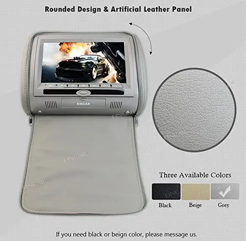 Best Two of Headrest Car DVD player 9" Dual Digital Screens DVD player Dual Twin Car Pillows Built in IR FM Transmitter+Headphone 4