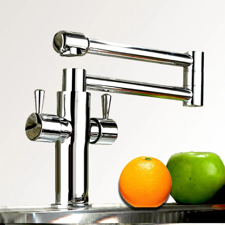 

Copper faucet hot and cold faucet folding kitchen copper tap