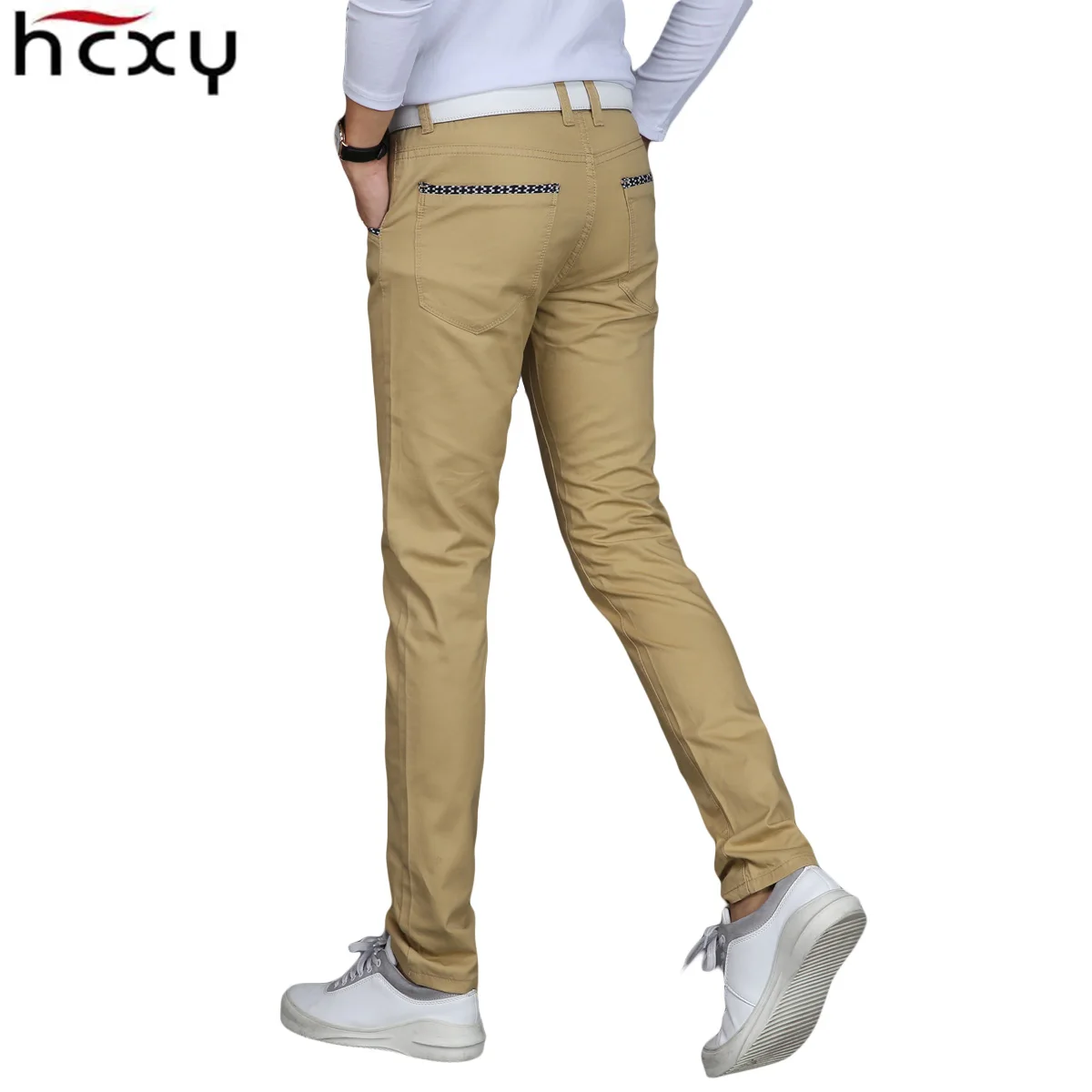

2017 New Casual Men Pants Cotton Slim Male Pant Straight Trousers Fashion Business Solid blue Black Pants Men Plus Size 38