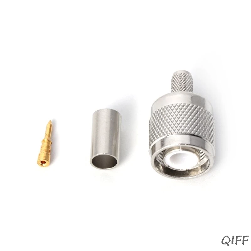 

TNC Male Plug RF Coax Connector Crimp Nickelplated For Cable RG58 RG142 RG400 LMR195 Mar28