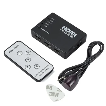 

NEW HDMI HUB 5 Ports 1080P Video HDMI Switch Switcher HDMI Splitter with IR Remote splitter box for HDTV DVD PS3