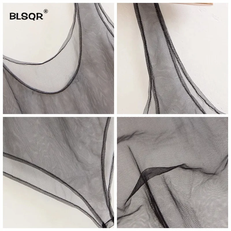 BLSQR Sexy Bodysuit Women Rompers Bodycon Jumpsuit Mesh Bodysuit Sheer See Through Bodysuits BLSQR Sexy Bodysuit Women Rompers Bodycon Jumpsuit Mesh Bodysuit Sheer See Through Bodysuits