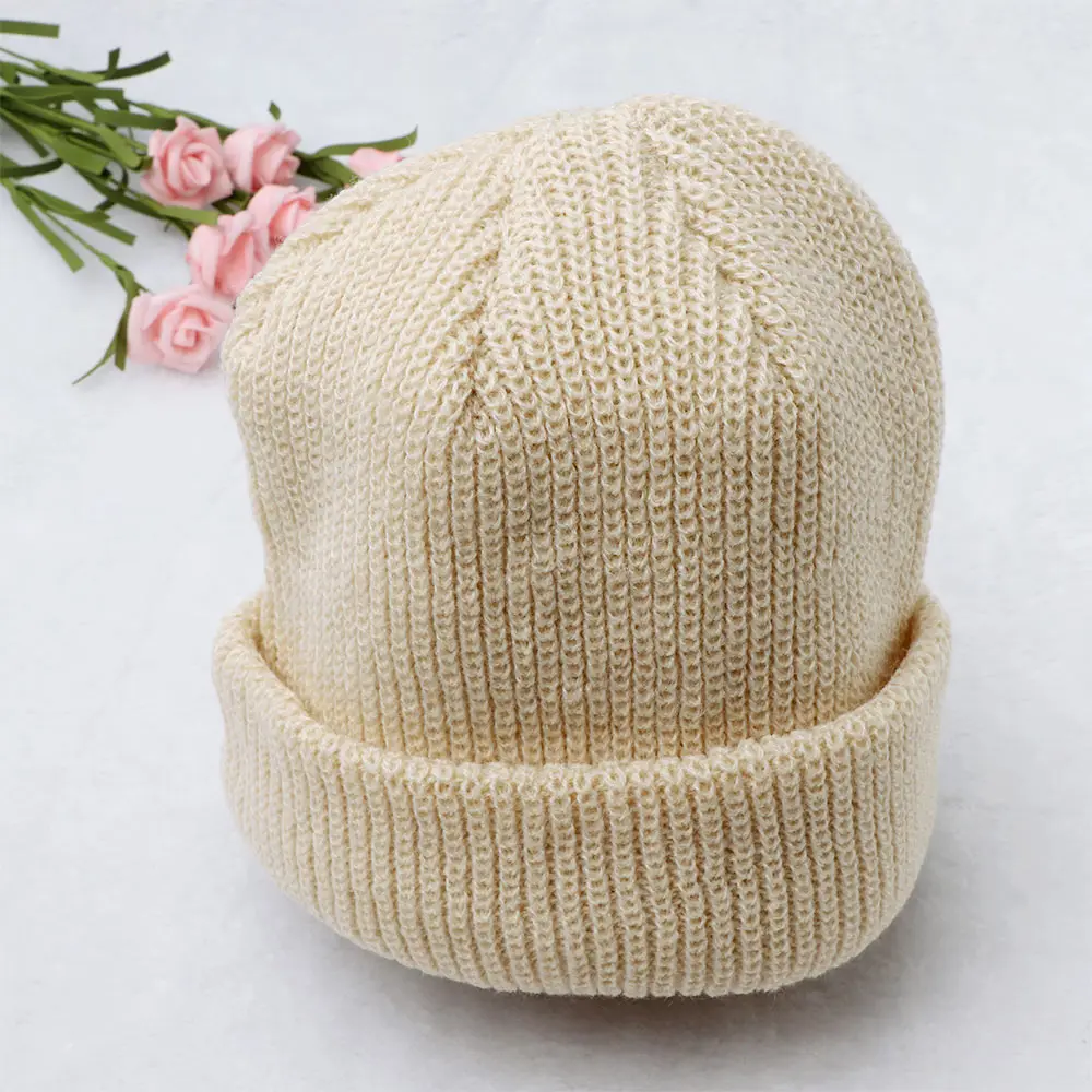 1 шт., Корейская стильная простая осенне-зимняя однотонная теплая шапка унисекс в стиле ретро, короткая шерстяная шапка, вязаная модная шапка