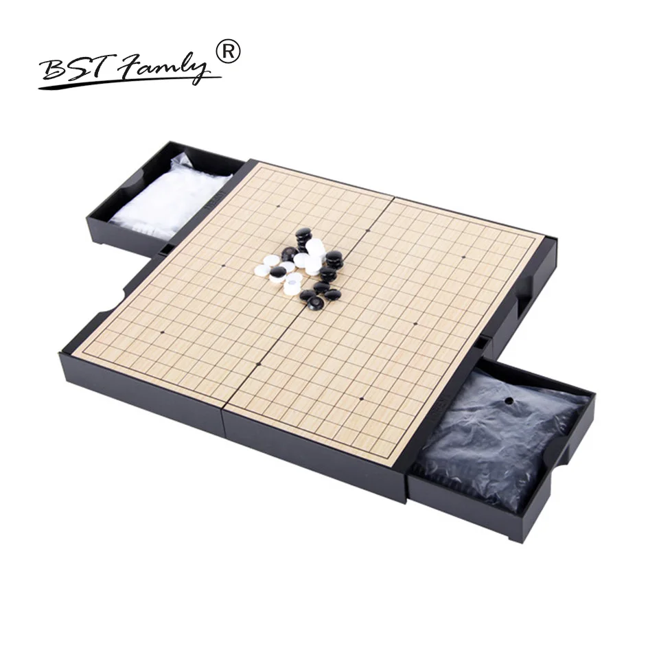 

BSTFAMLY Go Chess Chinese Chess Two in one 19 Road 361 Pcs/Set Old Game of Go Weiqi Magnetic Checkers Foldable Chessboard G10