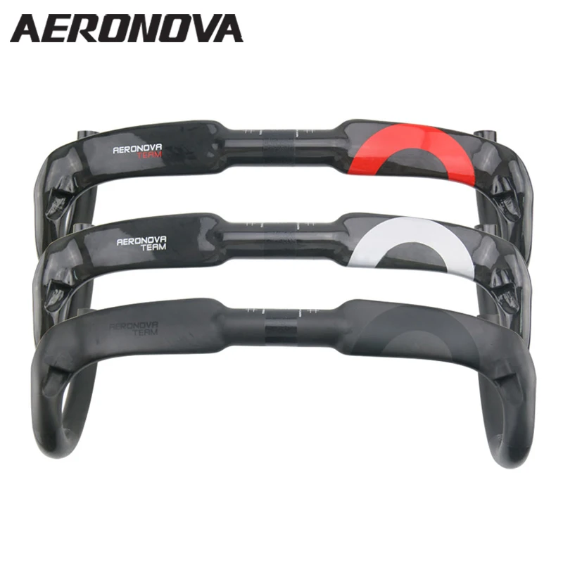 

AERONOVA Bike UD Carbon Road Handlebar Bicycle Internal Winding Handlebars 31.8mm Red/Black/Silver Carbon Handlebars