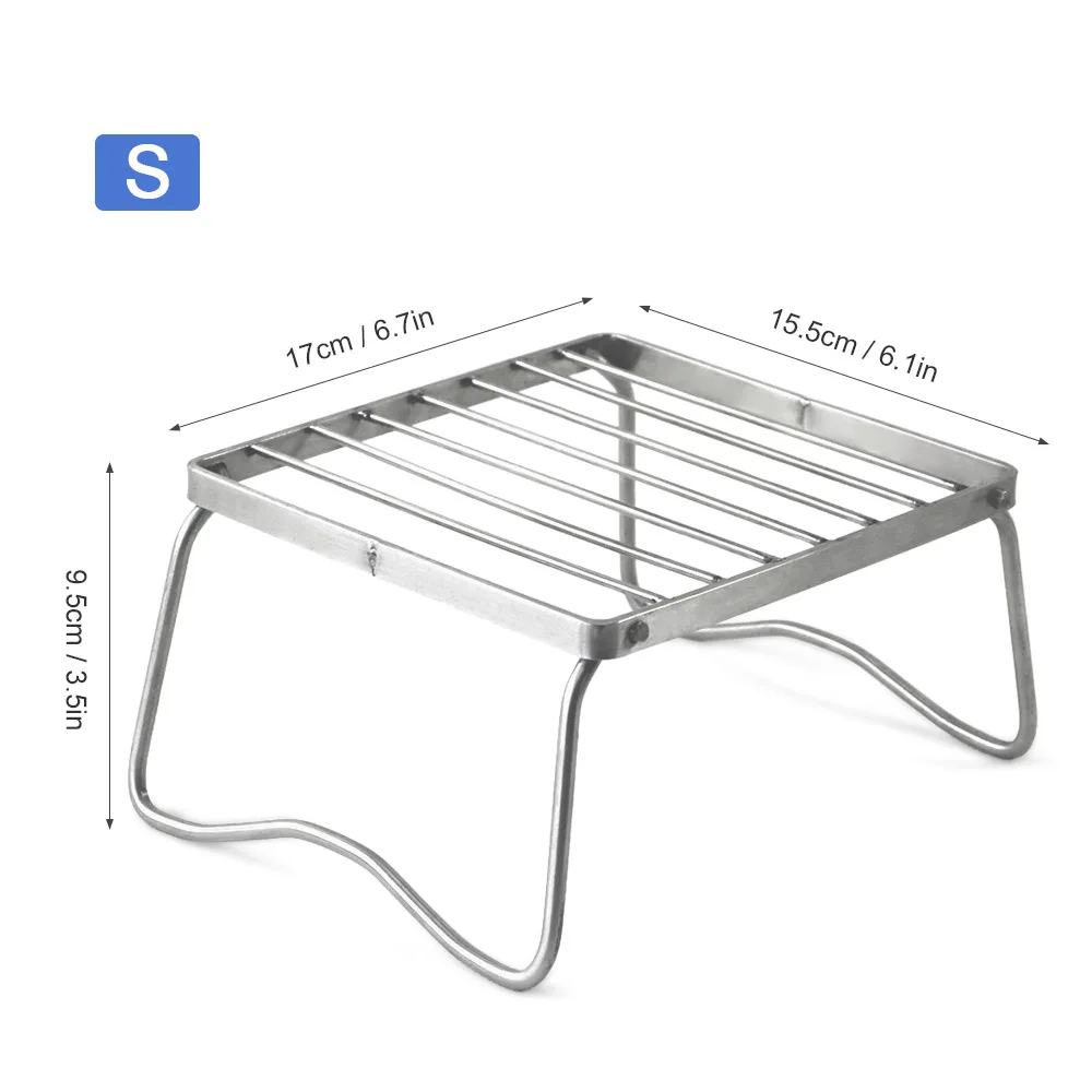 Stainless Steel Portable Folding Stove Stand Camping Picnic BBQ Cooking Tool