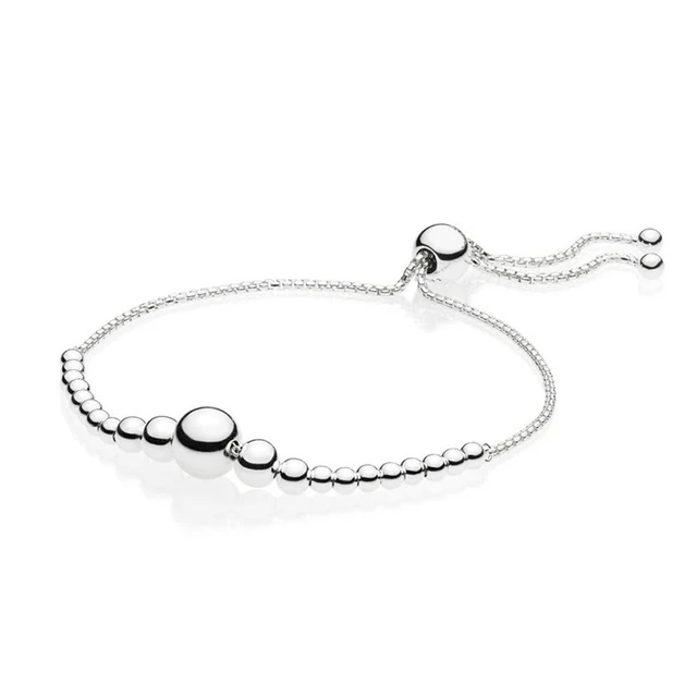 

Kristie 100% 925 Sterling Silver New 597749 STRING OF BEADS SLIDING BRACELET Glamour Women's Jewelry Christmas Gift Recommended