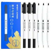 12 шт./компл. художественные контуры черные чернила двойная головка 2 толщина 0,5 мм и 1,5 мм для рисования ход ручка художественная маркер ручка-Закладка канцелярские принадлежности