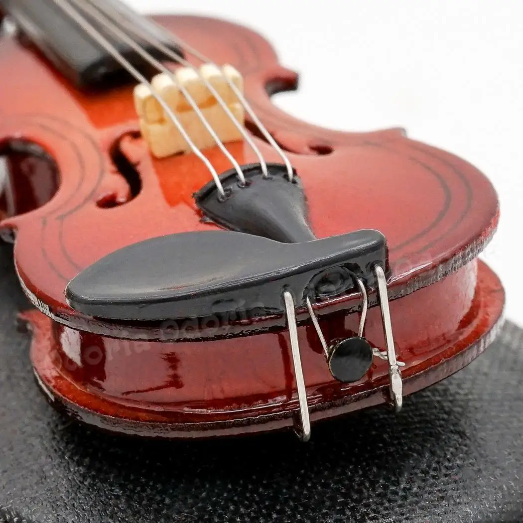 Dollhouse Violin Mini Wooden Instruments Miniature Fiddle Wooden Instrument Jw