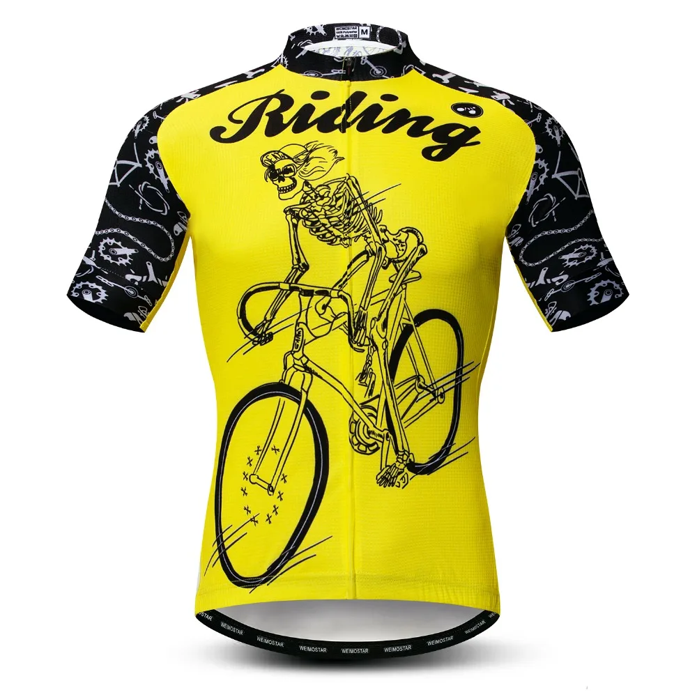 Yellow Cycling Jersey Men Bike Jerses 2018 Road MTB Bicycle Clothing Short Sleeve Outdoor Sportswear Maillot 