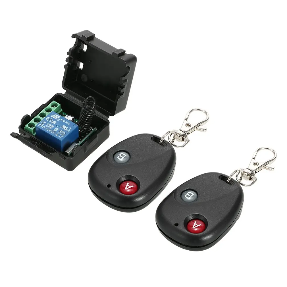 

Wireless 12V Single-way Receiving Module Learning Switch & 2pcs 2-Key Remote Control Replacement for Buick
